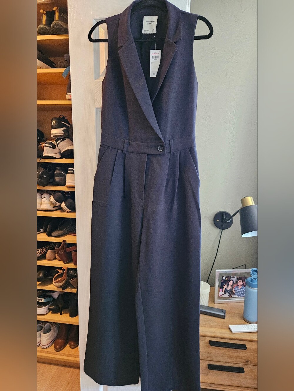 Abercrombie & Fitch Black Sleeveless Tailored Jumpsuit